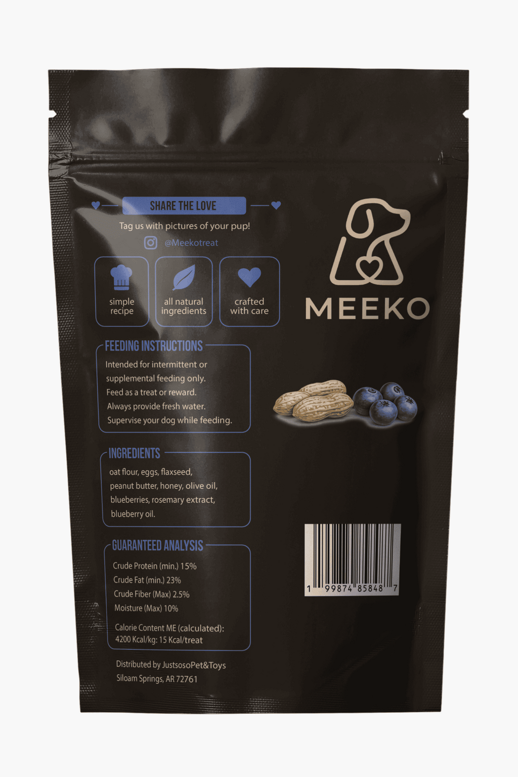 Peanut Butter & Blueberry Dog Treats